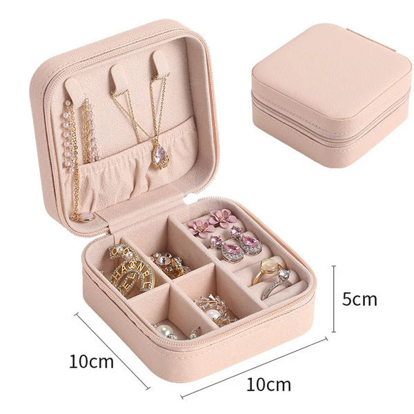 Premium Black Travel Jewelry Organizer - Compact Storage for Rings, Earrings & Necklaces