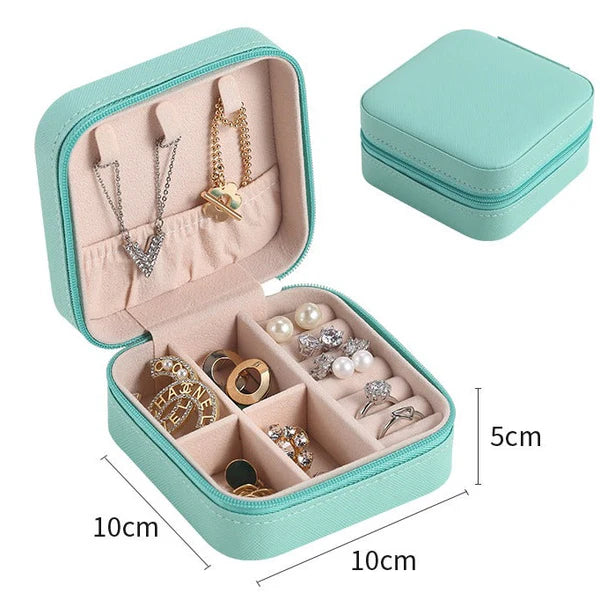 Premium Black Travel Jewelry Organizer - Compact Storage for Rings, Earrings & Necklaces